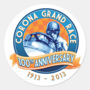 Corona Road Races 100th Anniversary Classic Round Sticker