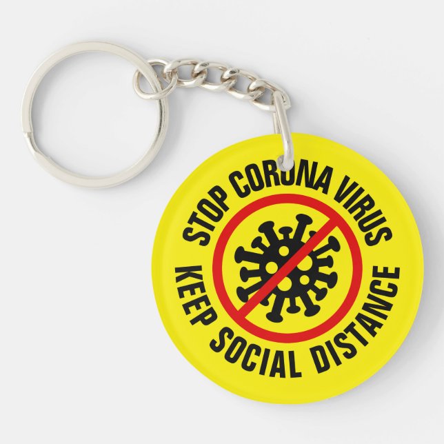Corona Virus Covid 19 Key Ring (Front)