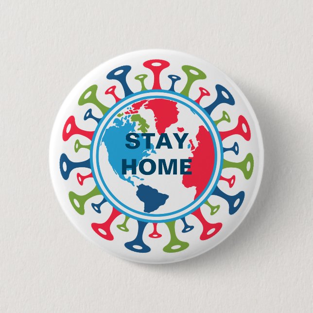 Corona Virus Pandemic World 6 Cm Round Badge (Front)