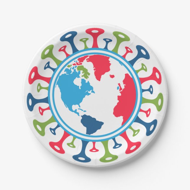 Corona Virus Pandemic World Paper Plate (Front)