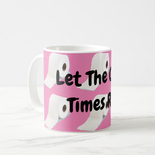 Corona Virus Toilet Roll Pink Coffee Mug (Front Left)