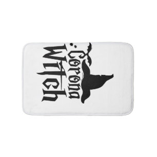 Corona Witch Halloween , Funny Halloween , Bath Mat