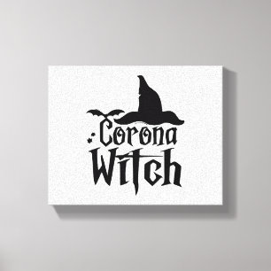 Corona Witch Halloween , Funny Halloween , Canvas Print