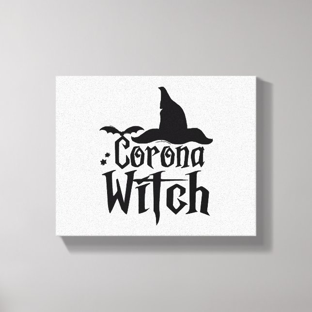 Corona Witch Halloween , Funny Halloween , Canvas Print (Front)