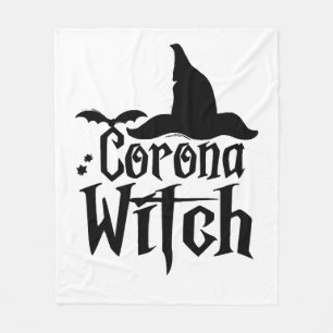 Corona Witch Halloween , Funny Halloween , Fleece Blanket