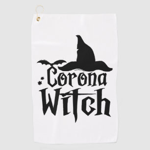 Corona Witch Halloween , Funny Halloween , Golf Towel