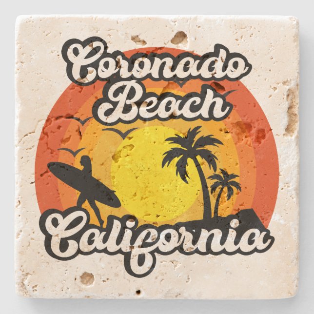Coronado Beach,California Stone Coaster (Front)