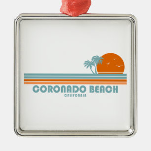 Coronado Beach California Sun Palm Trees Metal Tree Decoration