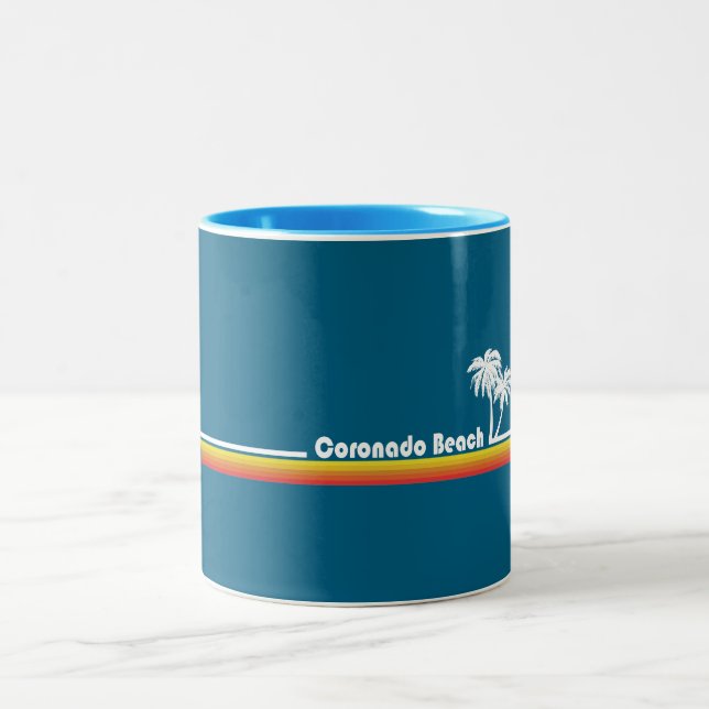 Coronado Beach California Two-Tone Coffee Mug (Center)