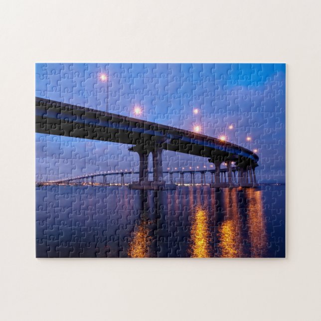 Coronado Bridge at Dusk Jigsaw Puzzle (Horizontal)