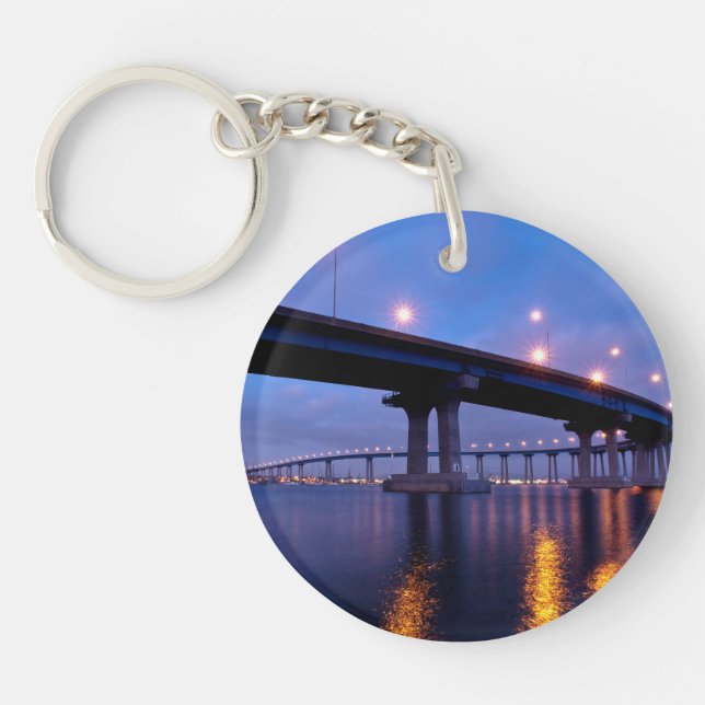 Coronado Bridge at Dusk Key Ring (Front)
