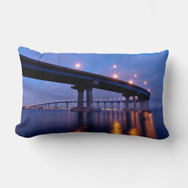 Coronado Bridge at Dusk Lumbar Cushion (Front)