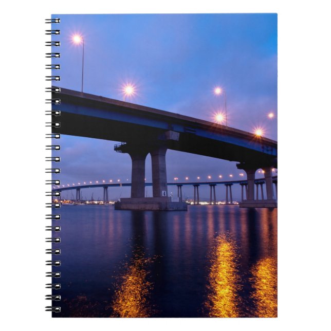 Coronado Bridge at Dusk Notebook (Front)