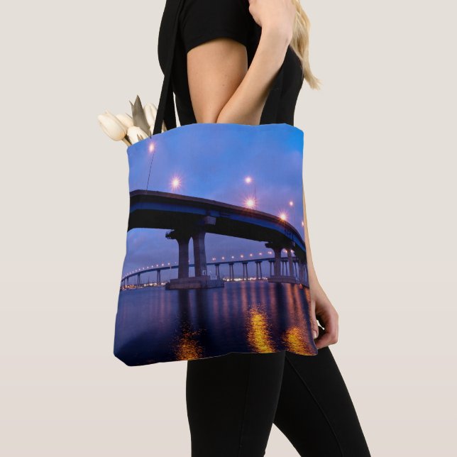 Coronado Bridge at Dusk Tote Bag (Close Up)