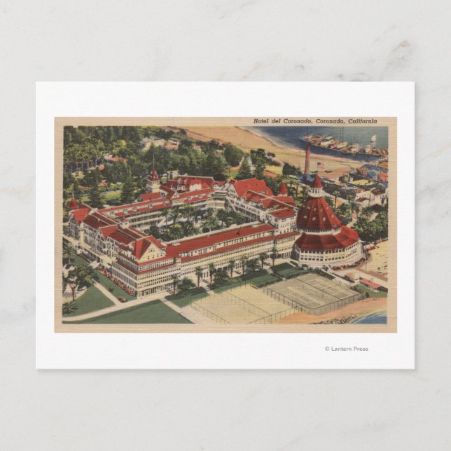 Coronado, CA - Bird's Eye of Hotel del Coronado Postcard (Front)