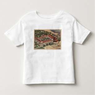 Coronado, CA - Bird's Eye of Hotel del Coronado Toddler T-Shirt