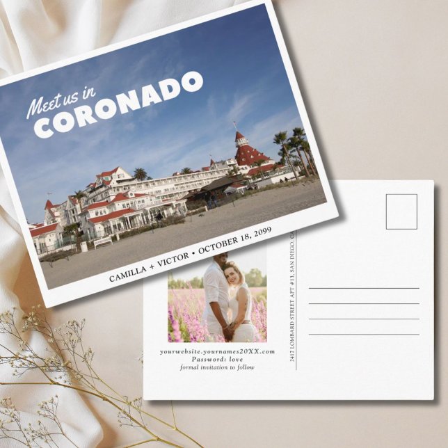 Coronado Hotel Wedding Save the Date Postcard (Coronado Hotel Wedding Save the Date Postcard
)