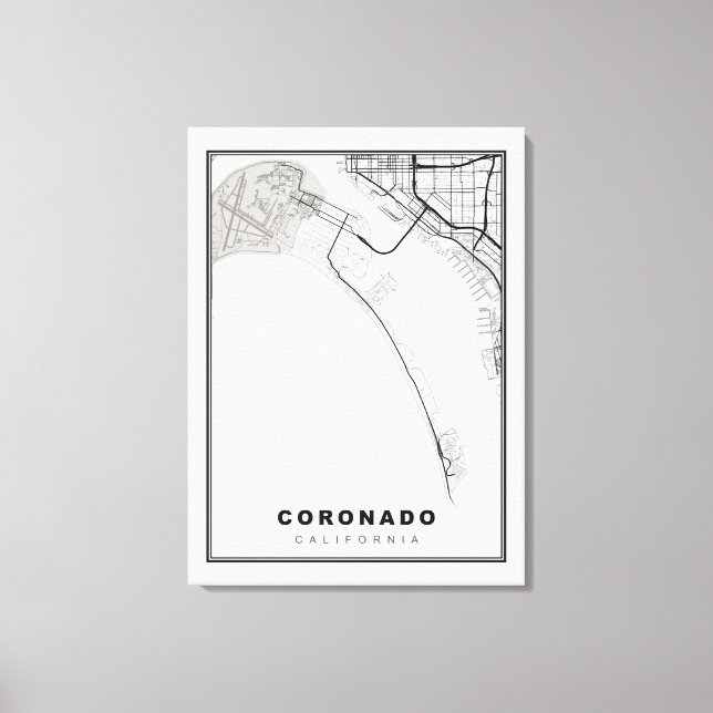 Coronado Map Canvas Print (Front)