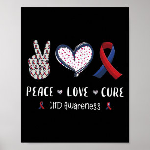 Coronary Heart Disease Ribbon Chd Awareness Month Poster