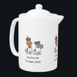 Coronation 2023<br><div class="desc">A commemorative teapot for the historic occasion of King Charles' Coronation ,  featuring the royal dogs - Bluebell and Beth. Fantastic addition to any street party.</div>