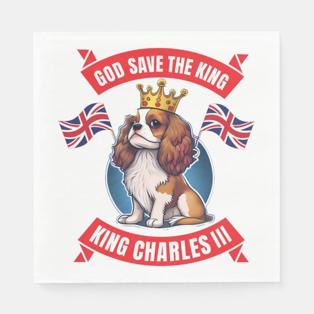 Coronation Cavalier King Charles Napkin (Front)