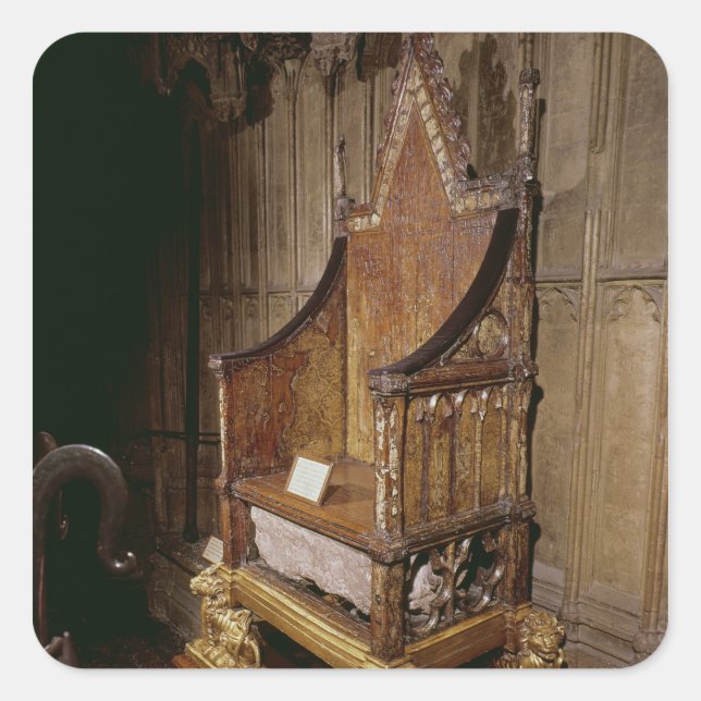 Coronation chair made for Edward I by 'Walter' Square Sticker (Front)