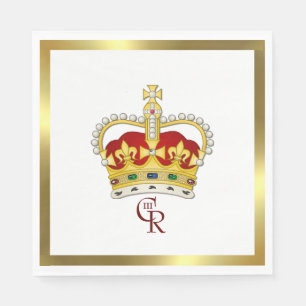 Coronation crown and monogram Paper Napkin