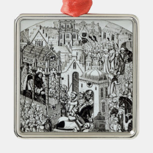 Coronation of Charlemagne in City of Jerusalem Metal Tree Decoration