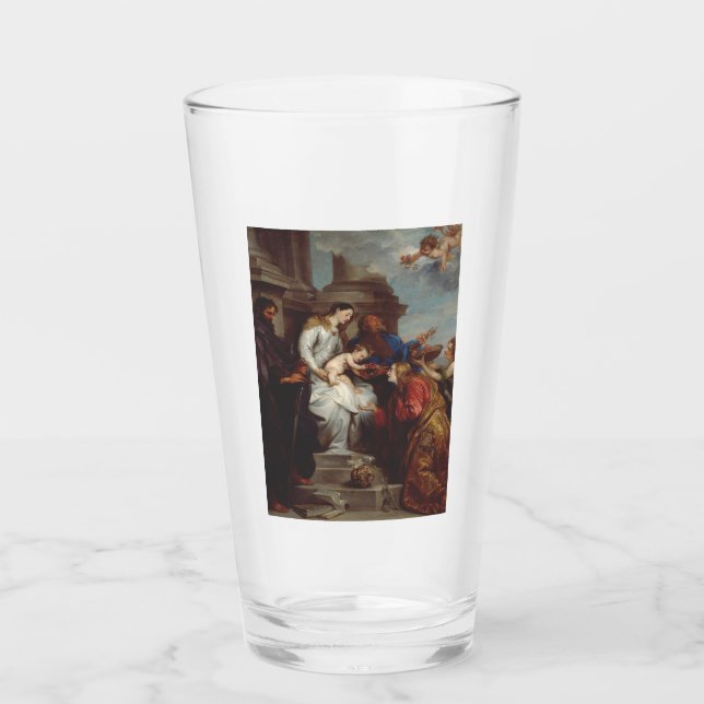 Coronation of Saint Rosalia by Anthony van Dyck Glass (Front)