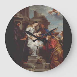 Coronation of Saint Rosalia by Anthony van Dyck Large Clock