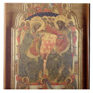 Coronation of the Virgin, 1372 Tile