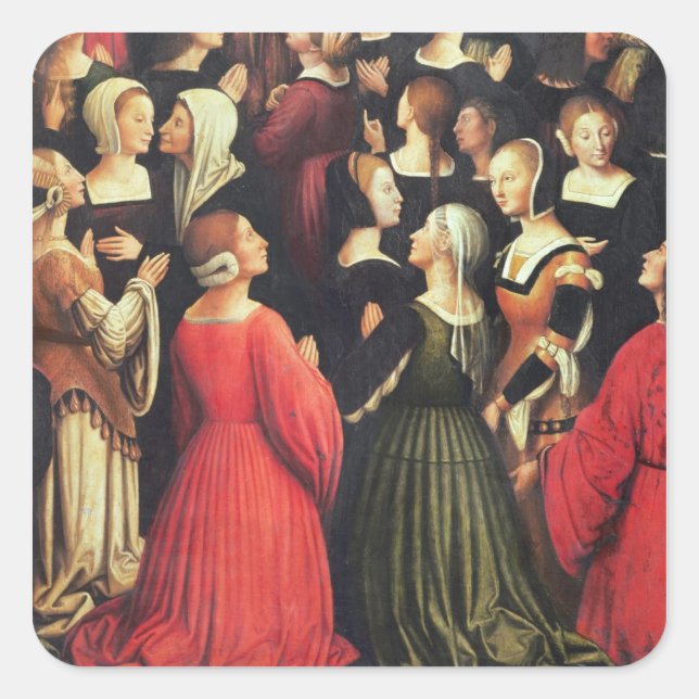 Coronation of the Virgin, 1513 (oil on panel) (det Square Sticker (Front)