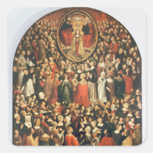 Coronation of the Virgin, 1513 (oil on panel) Square Sticker