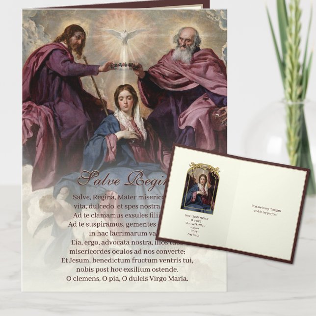 Coronation of Virgin Mary Catholic Salve Regina  Card (Creator Uploaded)