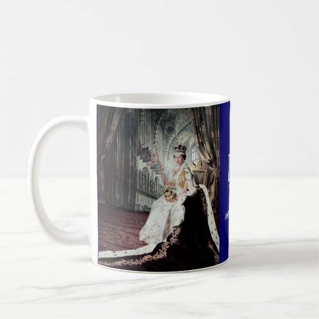Coronation pose of Queen Elizabeth II, Coffee Mug (Left)