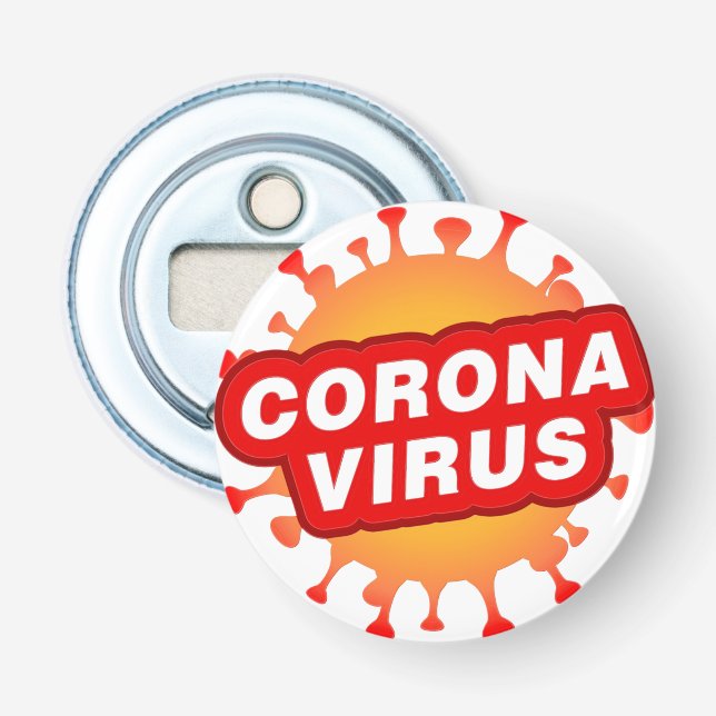 CoronaVirus Bottle Opener Covid19 Corona Text (Front)