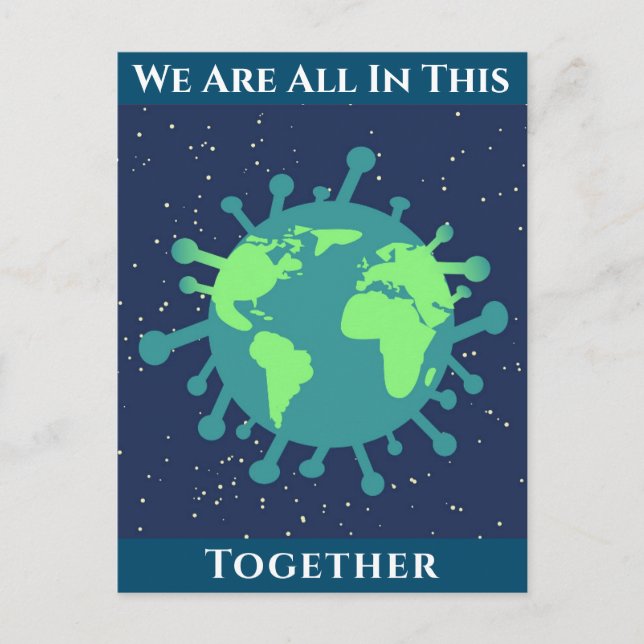 Coronavirus Covid 19 All In This Together Postcard (Front)