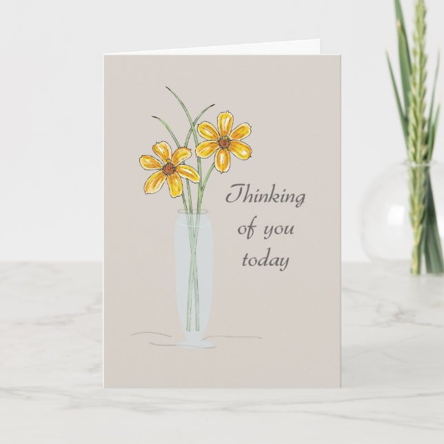 Coronavirus COVID Thinking of You Daisies Flowers Card (Front)