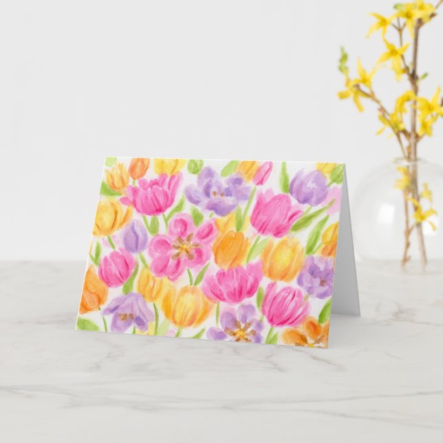 Coronavirus Easter Bright And Beautiful Tulips Card (Yellow Flower)