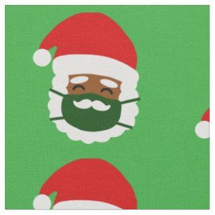 coronavirus face mask black santa christmas fabric