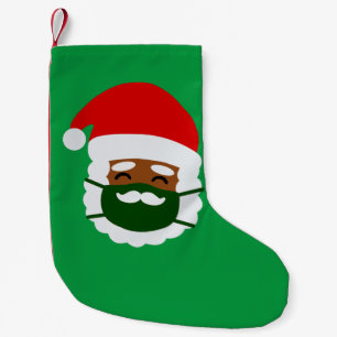 coronavirus face mask black santa christmas small christmas stocking