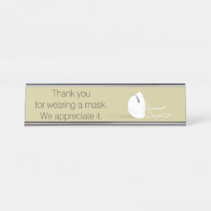 Coronavirus Face Mask Required Business Desk Sign