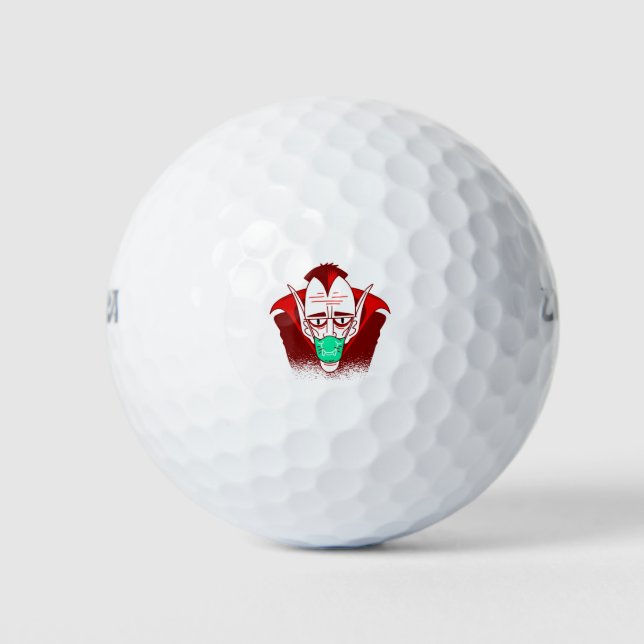coronavirus halloween face mask vampire golf balls (Front)
