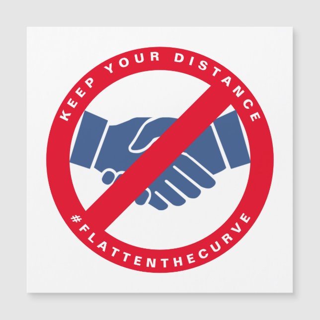 Coronavirus No Handshake #FLATTENTHECURVE Red (Front)