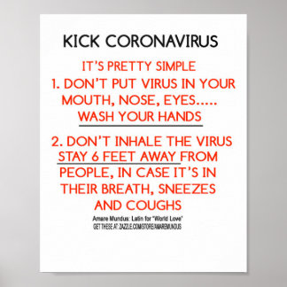 Coronavirus poster reminder flyer sign