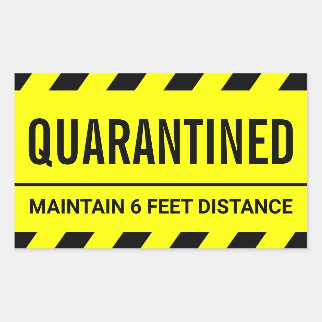 Coronavirus Self Isolation Quarantine Rectangular Sticker (Front)