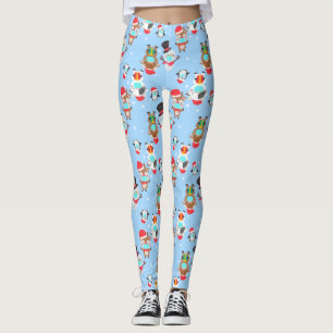 coronavirus snowman reindeer leggings