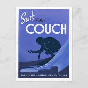 Coronavirus Tourism Bureau Couch Surf Postcard