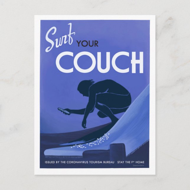 Coronavirus Tourism Bureau Couch Surf Postcard (Front)