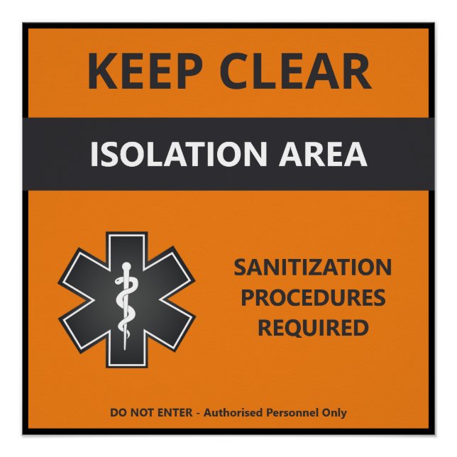 Coronavirus Warning Poster Customizable (Covid19) (Front)